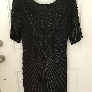 Vtg Woman’s Size 10 Sequin Dress Black